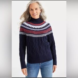 Style & Co
Women's Fair Isle Mockneck Cable-Knit Sweater